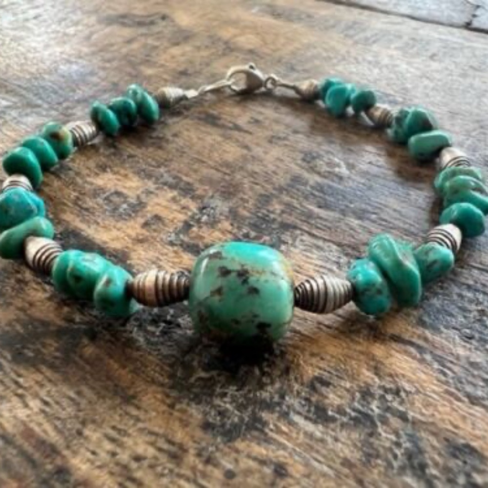 Turquoise and Sterling Silver Bracelet Southwestern
